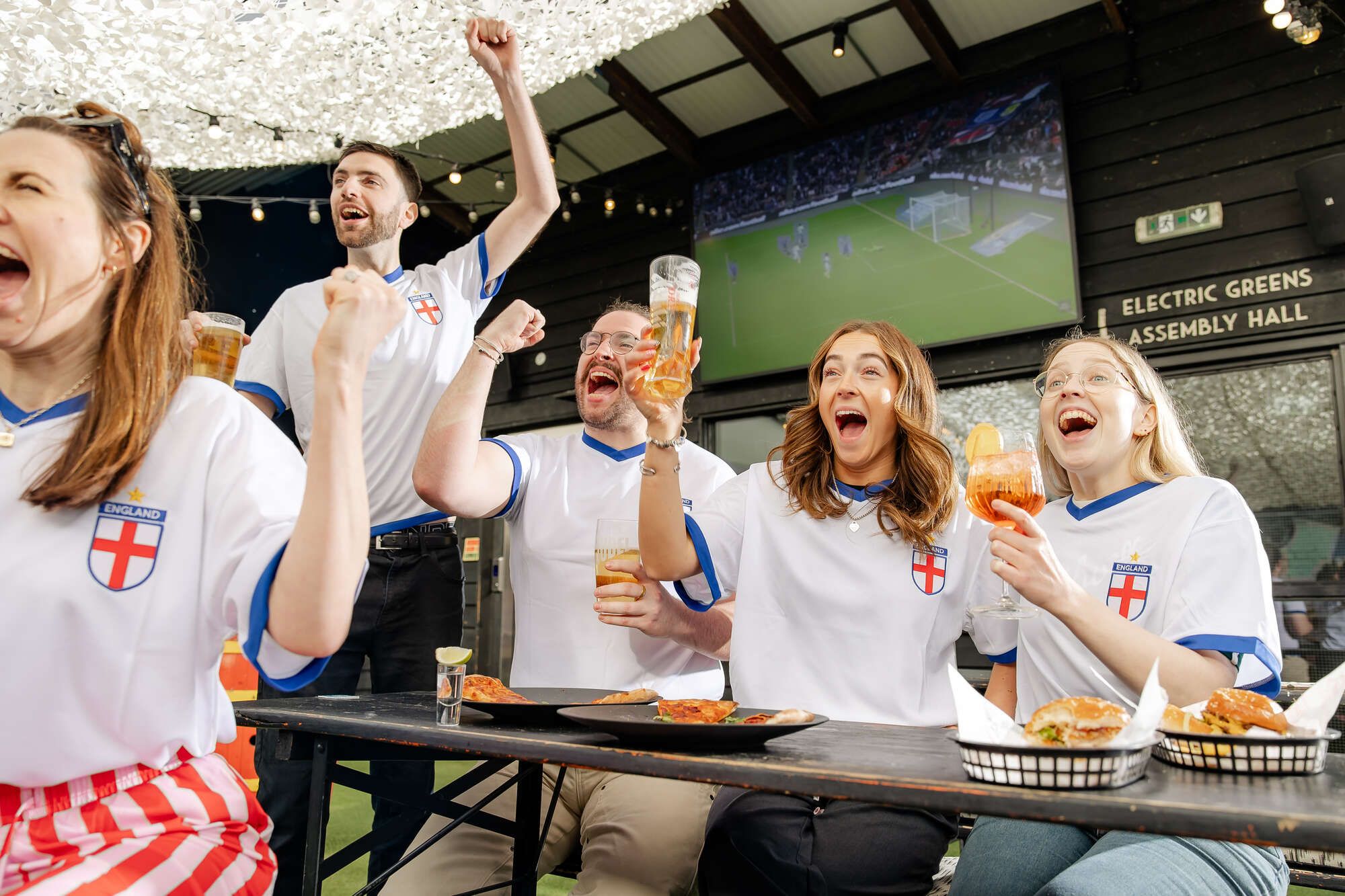 Enjoying football at Tivoli with friends